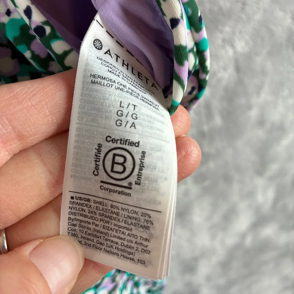 NWT‎ Athleta Hermosa One Piece Women L T Floral Medium Coverage Beach Pool Swim
